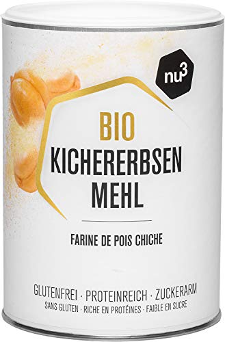 nu3 Harina de Garbanzo Orgánica – 400 gramos – 100% ecológica & libre de gluten – Rica fuente de proteínas y fibra vegetal – Alternativa con menos carbohidratos que el almidón o la fécula molida nu3 Harina de Garbanzo Orgánica – 400 gramos – 100% ecológica & libre de gluten – Rica fuente de proteínas y fibra vegetal – Alternativa con menos carbohidratos que el almidón o la fécula molida