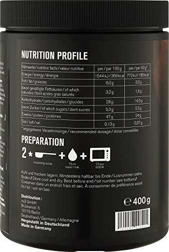 nu3 Mug Cake con Proteína - 400g de mezcla lista para microondas - Sabor triple chocolate con 24g de proteína - Snack perfecto para una dieta fitness - Postre ideal para la oficina - Bajo en azúcar