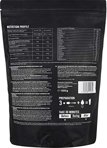 nu3 Performance Whey Protein - 1 kg de suero en polvo sabor fresa con 74.1% de proteína - Con aminoácidos BCAAs + proteína aislada isolate - Batido proteico para ganar masa - Altamente soluble