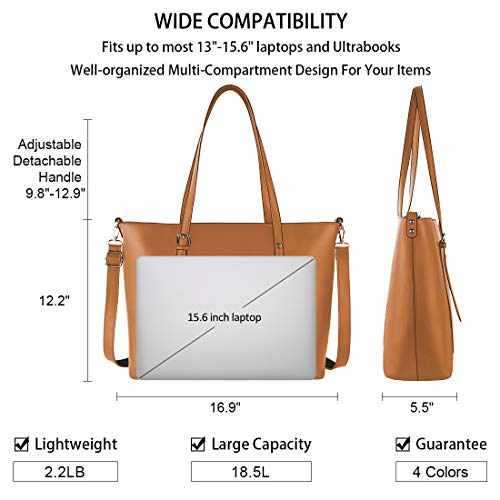 NUBILY Bolsos Universidad Mujer Grande para Ordenador Portátil 15.6 Pulgadas Impermeable Bolso Shopper PU Piel Bolsos de Mujer Bandolera Bolsa Tote Cuero Marrón NUBILY Bolsos Universidad Mujer Grande para Ordenador Portátil 15.6 Pulgadas Impermeable Bolso Shopper PU Piel Bolsos de Mujer Bandolera Bolsa Tote Cuero Marrón