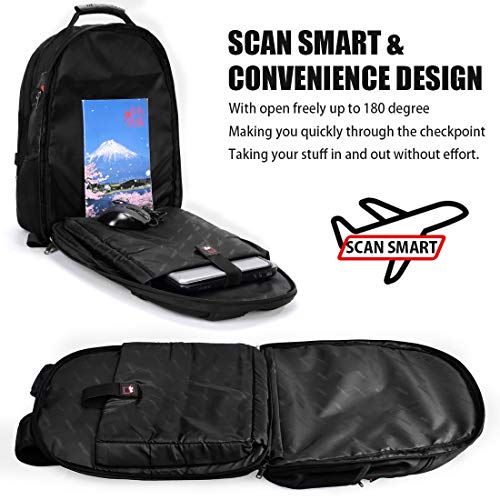 NUBILY Mochila Portatil 17.3 Pulgadas con Puerto de USB Viaje Negocio Mochila Portátil Antirrobo Resistente al Agua Multifuncional Daypacks Negro NUBILY Mochila Portatil 17.3 Pulgadas con Puerto de USB Viaje Negocio Mochila Portátil Antirrobo Resistente al Agua Multifuncional Daypacks Negro