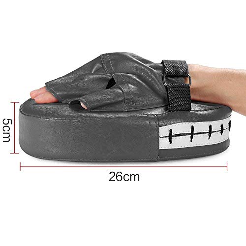 Nubstoer Paquete de 2 Leather Boxing Mitt Training Target Focus Punch Pad Glove Karate Muay Thai Kick MMA Nubstoer Paquete de 2 Leather Boxing Mitt Training Target Focus Punch Pad Glove Karate Muay Thai Kick MMA