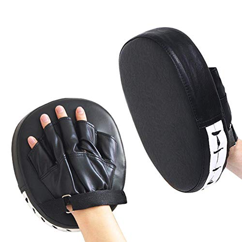 Nubstoer Paquete de 2 Leather Boxing Mitt Training Target Focus Punch Pad Glove Karate Muay Thai Kick MMA Nubstoer Paquete de 2 Leather Boxing Mitt Training Target Focus Punch Pad Glove Karate Muay Thai Kick MMA