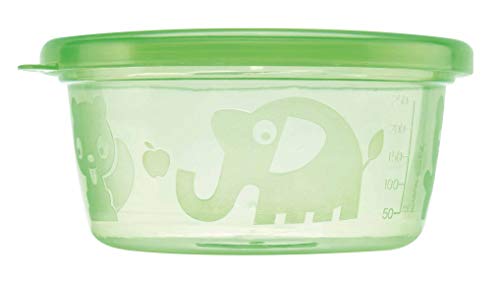 Nuby ID91164, Set De Recipientes Herméticos, Multicolor, 300 ml, Pack de 6