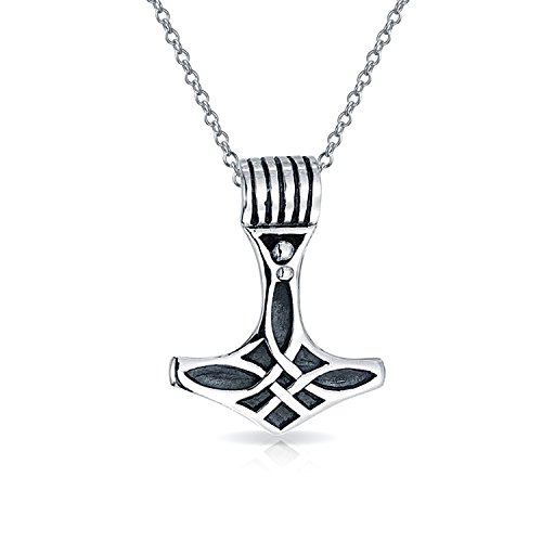 Nudo Celta Viking Thors Hammer Collar Colgante Para Hombres Y Para Mujer Oxidado Con Cadena De Plata Esterlina 925
