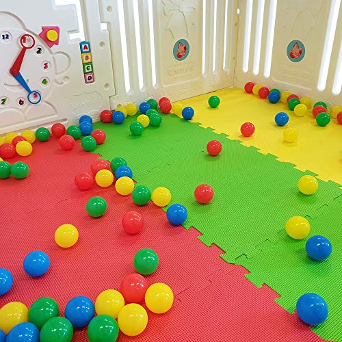 Nueva Venture All Star Playpen del bebé 8 Pc's XXL incluyendo el Panel de actividad divertida Esteras del piso cabido y color brillante jugar bolas de alta calidad parque para bebé