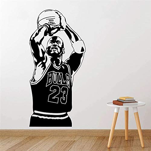 Nuevo diseño de vinilo etiqueta de la pared jugador de baloncesto estrella deportiva para baño decoración de la pared del hogar calcomanía de pared letras