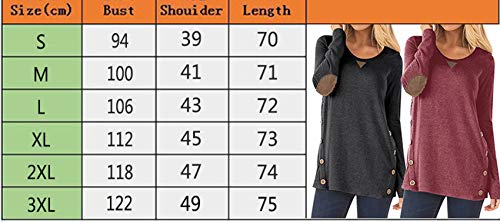 Nuevo OtoñO E Invierno Cuello Redondo Manga Larga BotóN Parche DecoracióN Camiseta Mujer Top Nuevo OtoñO E Invierno Cuello Redondo Manga Larga BotóN Parche DecoracióN Camiseta Mujer Top