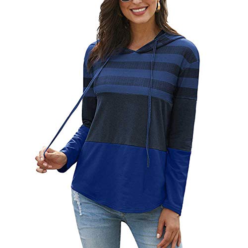 Nuevo suéter de Mujer diseño Suelto Sudadera con Capucha Jersey de Manga Larga Color de Contraste suéter Nuevo suéter de Mujer diseño Suelto Sudadera con Capucha Jersey de Manga Larga Color de Contraste suéter