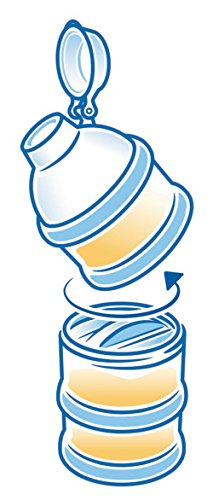 NUK 10256342 - Dosificador de leche en polvo (3 compartimentos, sin BPA), color azul y blanco translúcido