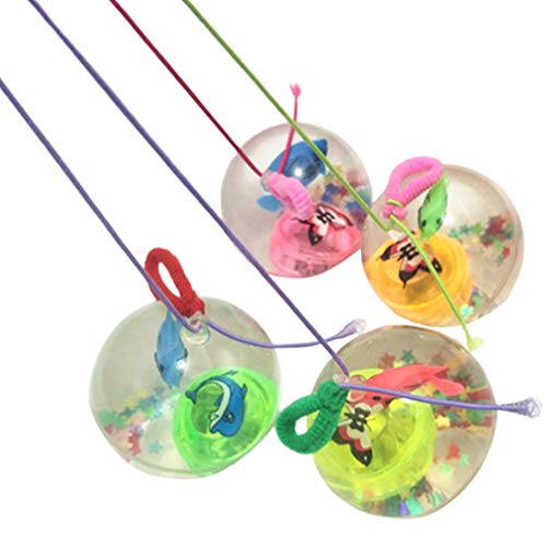 NUOBESTY 4 Piezas de Juguete para niños Bolas de Salto Intermitentes de Bolas con Bolas Que rebotan con Cuerda Navidad 2020 Fiesta de año Nuevo favorece Regalos para niños patrón Aleatorio de 5 5 cm