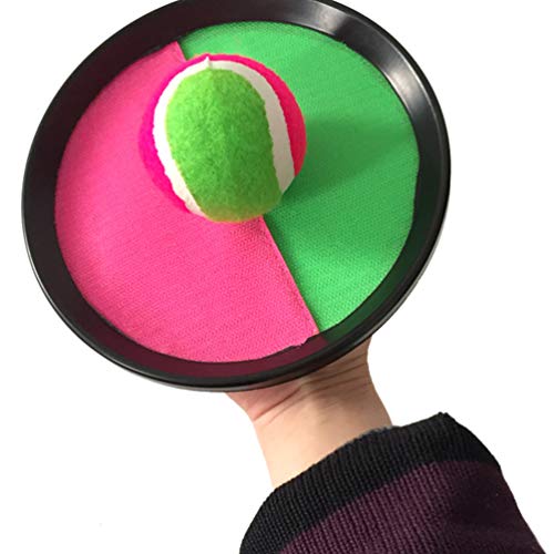 NUOBESTY Juego de Lanzamiento de Paleta Y Bola de Captura Juego de Paleta Autoadhesivo Juego de Lanzamiento de Pelota para Niños Juego de Interacción Al Aire Libre 3 Piezas