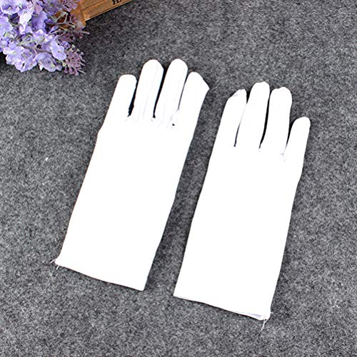 NUOBESTY Spandex Guantes Niños Guantes Niños Disfraz Guante Baile Performance Props Decoración de fiesta Halloween (blanco)