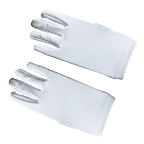 NUOBESTY Spandex Guantes Niños Guantes Niños Disfraz Guante Baile Performance Props Decoración de fiesta Halloween (blanco)