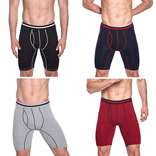 Nuofengkudu Hombre 4 Pack Bóxers Ajustados Largo Calzoncillos Bulge Ropa Interior Suave Elástico Compresión Shorts Underwear Mutande Hipster Tallas Grandes Nero/BLU/Grau/Rosso XXXXL Nuofengkudu Hombre 4 Pack Bóxers Ajustados Largo Calzoncillos Bulge Ropa Interior Suave Elástico Compresión Shorts Underwear Mutande Hipster Tallas Grandes Nero/BLU/Grau/Rosso XXXXL