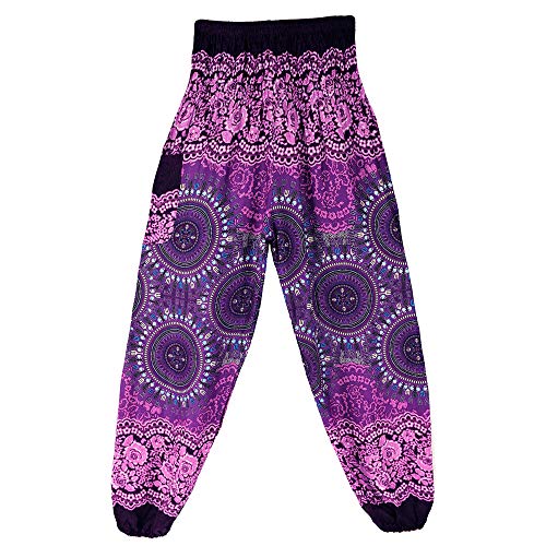 Nuofengkudu Mujer Hippie Algodón Tailandeses Pantalon Harem Cintura Alta Boho Vintage Patrones Indio Baggy Fisherman Yoga Pants Pijama Verano Playa(Morado Brújula,Talla única) Nuofengkudu Mujer Hippie Algodón Tailandeses Pantalon Harem Cintura Alta Boho Vintage Patrones Indio Baggy Fisherman Yoga Pants Pijama Verano Playa(Morado Brújula,Talla única)