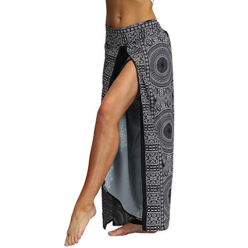 Nuofengkudu Mujer Hippie Largo Pantalones Dividir Pata Ancha Flores Estampados Sueltos Elegantes Comodos Thai Yoga Pants Verano Playa Vacaciones(Negro Floral A,S/M) Nuofengkudu Mujer Hippie Largo Pantalones Dividir Pata Ancha Flores Estampados Sueltos Elegantes Comodos Thai Yoga Pants Verano Playa Vacaciones(Negro Floral A,S/M)