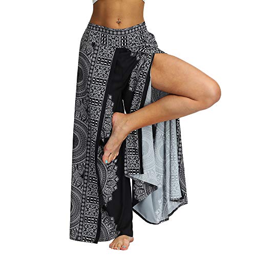 Nuofengkudu Mujer Hippie Largo Pantalones Dividir Pata Ancha Flores Estampados Sueltos Elegantes Comodos Thai Yoga Pants Verano Playa Vacaciones(Negro Floral A,S/M) Nuofengkudu Mujer Hippie Largo Pantalones Dividir Pata Ancha Flores Estampados Sueltos Elegantes Comodos Thai Yoga Pants Verano Playa Vacaciones(Negro Floral A,S/M)