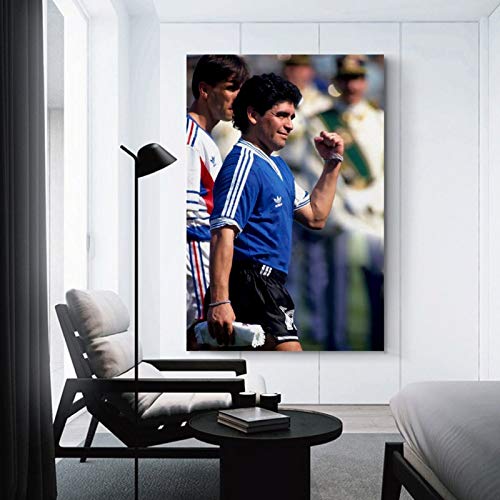 NUOMANAN Placa de madera para pared de Maradona's Rebellious Ball King's Legend Ends Limited (20 x 30 cm), póster de arte para decoración de pared de sala de estar sin marco/enmarcar
