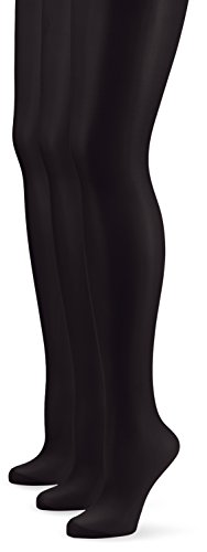 Nur Die 3er Seidenfein Strumpfhose, 726969 Medias, Schwarz (schwarz 094), 48 (L (44-48)) (Pack de 3) para Mujer