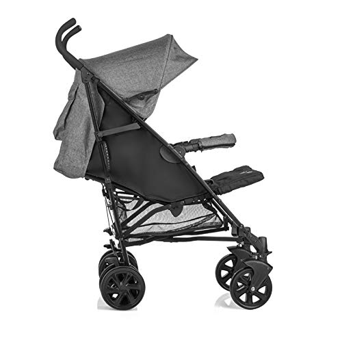 Nurse Hop Silla de Paseo de Plegado Tipo Paraguas, Chasis Aluminio, con Plástico de Lluvia, Black Melange