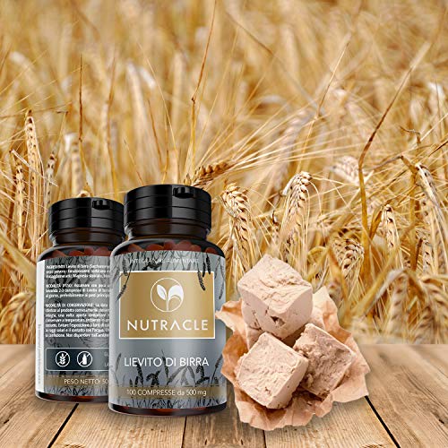 NUTRACLE LEVADURA DE CERVEZA 100 comprimidos de 500 mg | restaurador del cabello y la piel | Rico de oligoelementos y vitaminas del grupo B NUTRACLE LEVADURA DE CERVEZA 100 comprimidos de 500 mg | restaurador del cabello y la piel | Rico de oligoelementos y vitaminas del grupo B