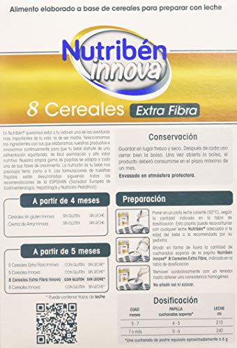 Nutribén Papillas Innova 8 Cereales Extrafibra, Desde Los 5 Meses, 600 Gr.