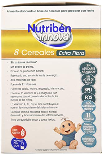 Nutribén Papillas Innova 8 Cereales Extrafibra, Desde Los 5 Meses, 600 Gr.