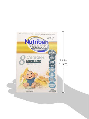 Nutribén Papillas Innova 8 Cereales Extrafibra, Desde Los 5 Meses, 600 Gr.