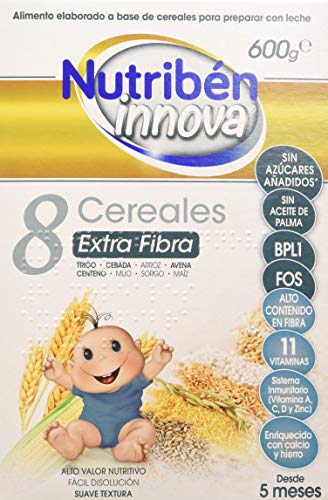 Nutribén Papillas Innova 8 Cereales Extrafibra, Desde Los 5 Meses, 600 Gr.