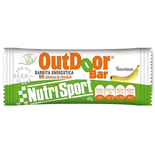 NUTRISPORT Caja 20 BARRITAS Outdoor PLATANO, Negro NUTRISPORT Caja 20 BARRITAS Outdoor PLATANO, Negro