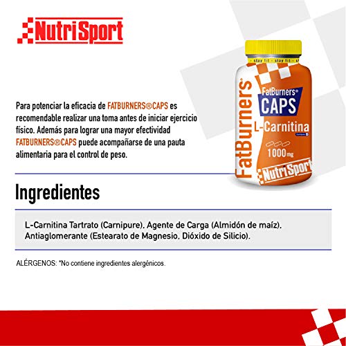 Nutrisport - Fatburner Caps, L-Carnitina, Quemagrasas, 105 cápsulas 1000 g Nutrisport - Fatburner Caps, L-Carnitina, Quemagrasas, 105 cápsulas 1000 g