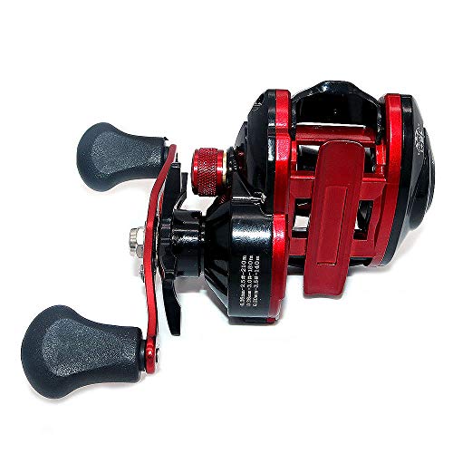 NUZAMAS Carretes de Pesca Baitcaster Reel 8.1: 1 de Alta Velocidad con Sistema de Freno Ajustable Rodamientos de Bolas Carrete de Pesca de baitcasting de mar para Zurdos