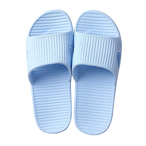 Nwarmsouth Zapatillas de Gimnasio de Suela Blanda, Sandalias de Masaje de Suela Blanda, Zapatillas de baño Antideslizantes, Azul Claro_34-35, Zapatos de Ducha y Playa para la Piscina