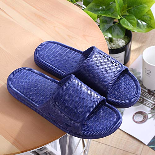 Nwarmsouth Zapatillas de Gimnasio de Suela Blanda, Sandalias de Plataforma de baño, cómodas Zapatillas de Masaje, Azul Oscuro_44-45, Zapatos de Playa y Piscina para Ducha