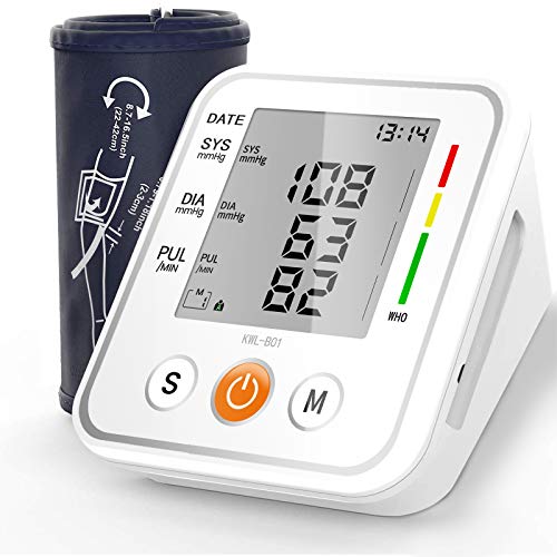 NWOUIIAY Tensiómetro de Brazo Eléctrico Digital con Monitoreo de Arritmia Memorias de 2 Usuarios(2 * 99) Gran Pantalla LCD Brazalete 22-42cm Blanco NWOUIIAY Tensiómetro de Brazo Eléctrico Digital con Monitoreo de Arritmia Memorias de 2 Usuarios(2 * 99) Gran Pantalla LCD Brazalete 22-42cm Blanco