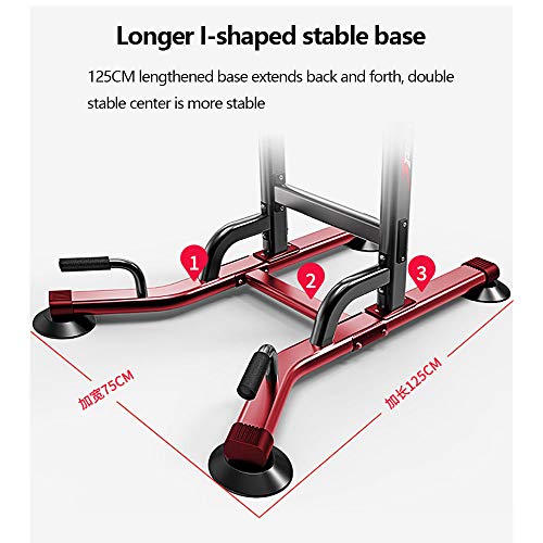 NXLWXN Power Tower Estación Multifuncional De Entrenamiento, Torre De Musculación Y Fitness, Dip Station, Barra De Dominadas, Asas para Flexiones, Tamaño Regulable