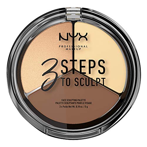 NYX Professional Makeup Paleta de Contouring & Iluminador 3 Steps to Sculpt Face Sculpting Palette tono 2 Light color Beige