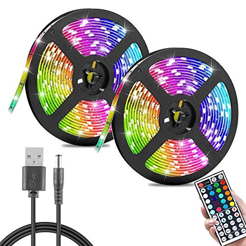 N/Z 3528 RGB LED Strip USB Cadena de luces LED Strip LED regulable Strip LED 1/3/5/10/15/20M con mando a distancia y cable USB para la fiesta Dormitorio TV Hogar Cocina Decoración (10M)