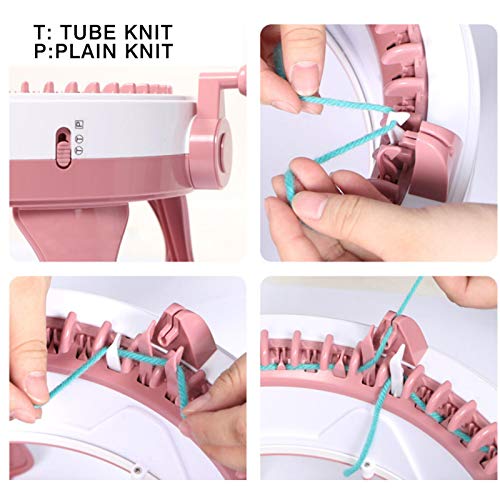 N/Z DIY - Máquina de tejer con 48 agujas cilíndricas de estrella para tejer a mano con contador, máquina de coser a mano, para gorro y bufanda