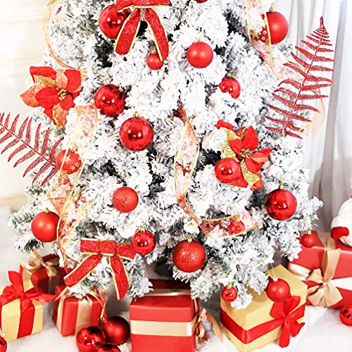 O-Kinee Bolas de Navidad Rojo, 24PCS Bolas para Arbol de Navidad, Decoracion Arbol Navidad, Adornos Arbol Navidad, 4 cm
