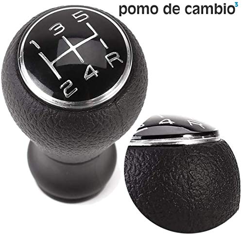 O³ Pomo Palanca de Cambios Universal 5 Velocidades - Palanca de Cambios Coche - Negro - 206-106-107-205-207-306-406/C1-2-3-Saxo