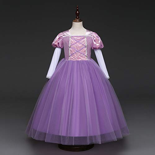 O.AMBW Vestido Princesa Rapunzel Infantil Disfraz Lila + 5 Accesorios Cosplay Rapunzel Manga Larga Blanco Evento Teatral Baile de Gala Cumpleaños Carnaval para Niña Pequeña 3 a 8 años O.AMBW Vestido Princesa Rapunzel Infantil Disfraz Lila + 5 Accesorios Cosplay Rapunzel Manga Larga Blanco Evento Teatral Baile de Gala Cumpleaños Carnaval para Niña Pequeña 3 a 8 años