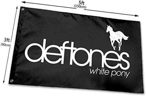 Oaqueen Banderas, 3x5 Foot Flag Deftones White Pony Flag Vivid Color and UV Fade Resistant with Brass Grommets 3 X 5 Feet 3x5'' Flag