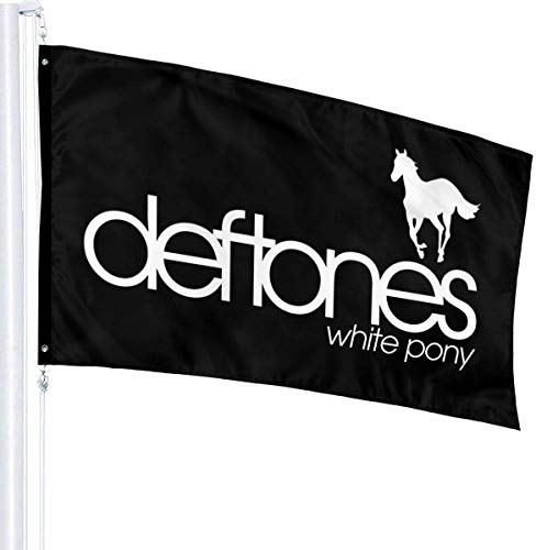 Oaqueen Banderas, 3x5 Foot Flag Deftones White Pony Flag Vivid Color and UV Fade Resistant with Brass Grommets 3 X 5 Feet 3x5'' Flag