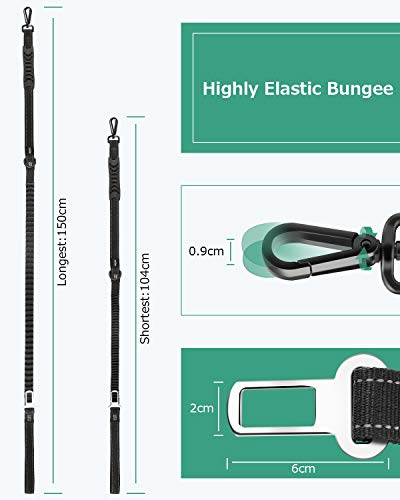 Oasser Cinturón de Seguridad para Perro de Coche para Mascota Hebilla de Fijación Cuerda Cuerda de Tracción para Uso en Exteriores Cuerda Elástica de Alta Resistencia con Mango Freno Reflectante E5 Oasser Cinturón de Seguridad para Perro de Coche para Mascota Hebilla de Fijación Cuerda Cuerda de Tracción para Uso en Exteriores Cuerda Elástica de Alta Resistencia con Mango Freno Reflectante E5
