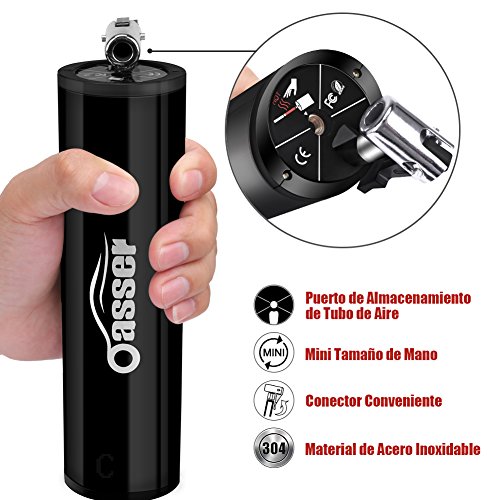 oasser Mini Compresor de Aire Portátil Inflador Eléctrico Portátil Bomba para Neumáticos con Led Pantalla Digital LCD Bateria de Litio 12V 150PSI P1