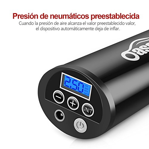 oasser Mini Compresor de Aire Portátil Inflador Eléctrico Portátil Bomba para Neumáticos con Led Pantalla Digital LCD Bateria de Litio 12V 150PSI P1 oasser Mini Compresor de Aire Portátil Inflador Eléctrico Portátil Bomba para Neumáticos con Led Pantalla Digital LCD Bateria de Litio 12V 150PSI P1