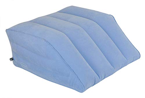 ObboMed HR-7740 Práctica Válvula de Aire para Inflado/Desinflado Fácil, Reposo para Piernas Hinchable, Cojín de Cuña para Cama/Almohada, Acabado de Superficie de Terciopelo - 60 x 53 x 23 cm