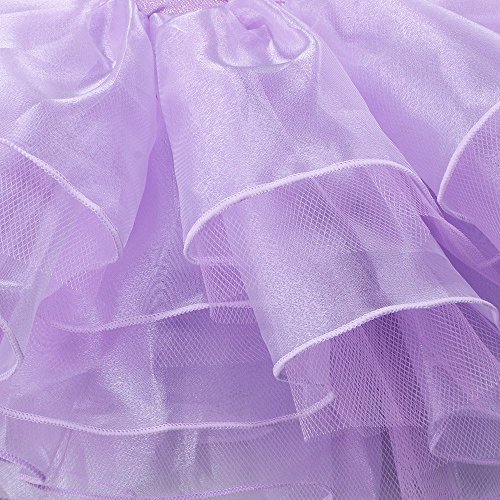 OBEEII Vestido Danza Ballet Maillot Niña Tutu Vestido de Princesa Falda Bailarina Disfraz de Sirena para Niña 3-4 Años Morado